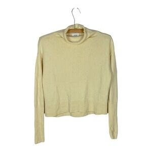 Aritzia Yellow Merino Wool Roll Neck Sweater Size XS Soft Yellow